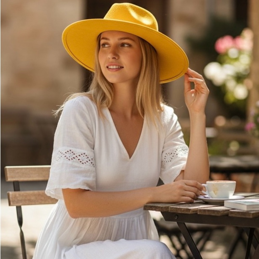 Elegant Yellow Sun Hat for Women